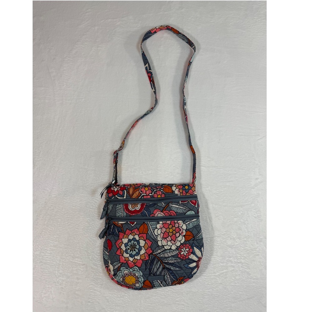 Vera Bradley Tropical Evening Shoulder Crossbody Bag Floral Zipper Closure